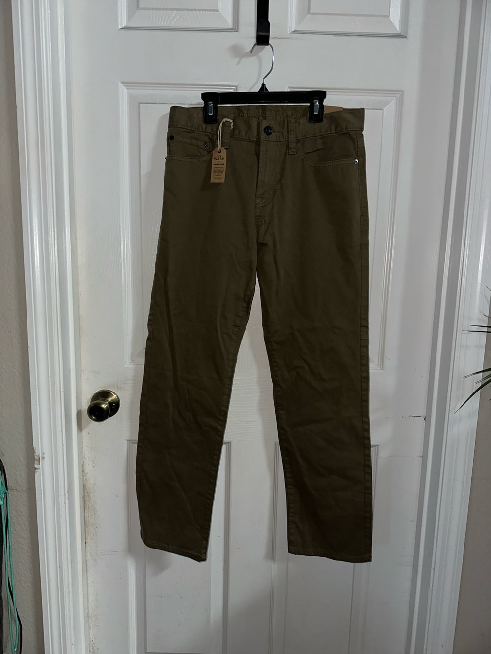 NWT American Eagle Brown Slim Straight Pants Size 30 W X 30 L